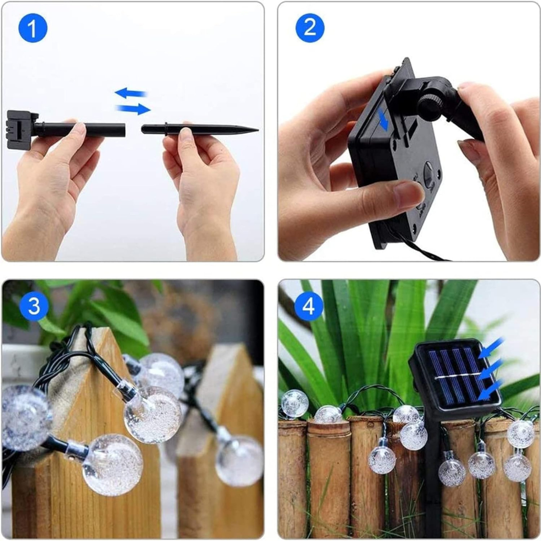 Guirlandas Solares com 50 LEDs (9 metros)