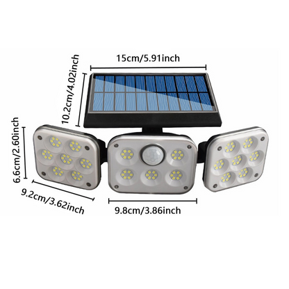 Lâmpada LED Solar Ajustável de Parede