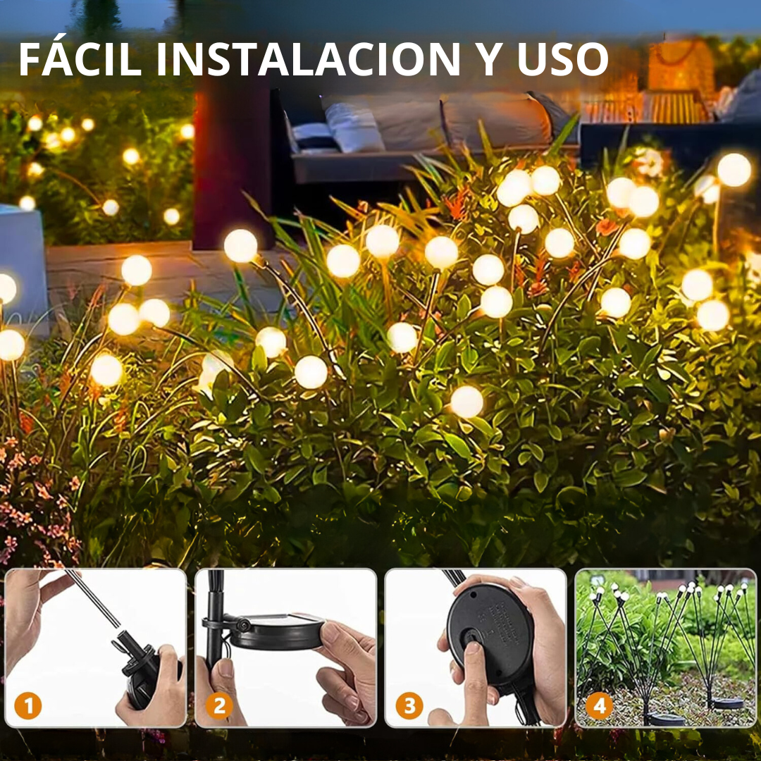 Pirilampos com 6 Luzes LED solares