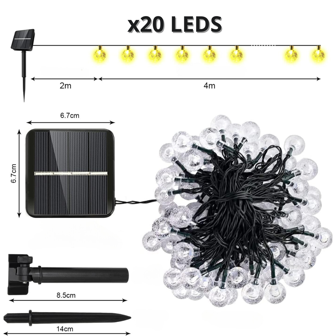 Guirlandas Solares com 50 LEDs (9 metros)