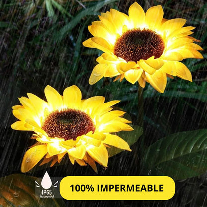Girassóis LED com carregamento solar (3 cabeças)